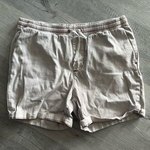 PacSun Beige Volley Shorts with Brown Stitching